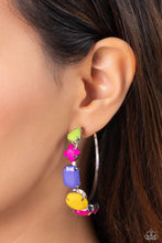 Load image into Gallery viewer, Geometric Gamer - Pink Earrings by Paparazzi
