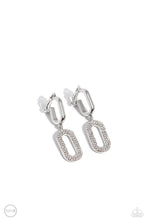 Load image into Gallery viewer, Linked Luxury - White Clip-On Earrings by Paparazzi
