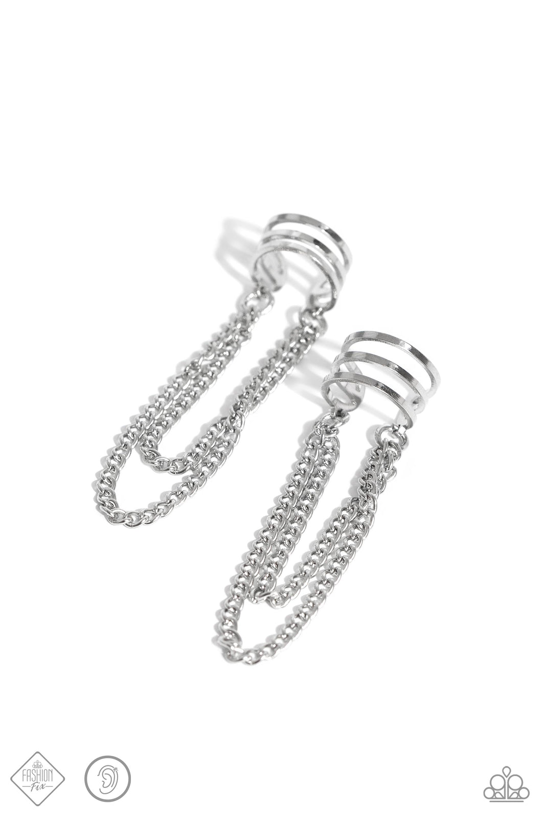 Unlocked Perfection - Silver Ear Cuffs by Paparazzi