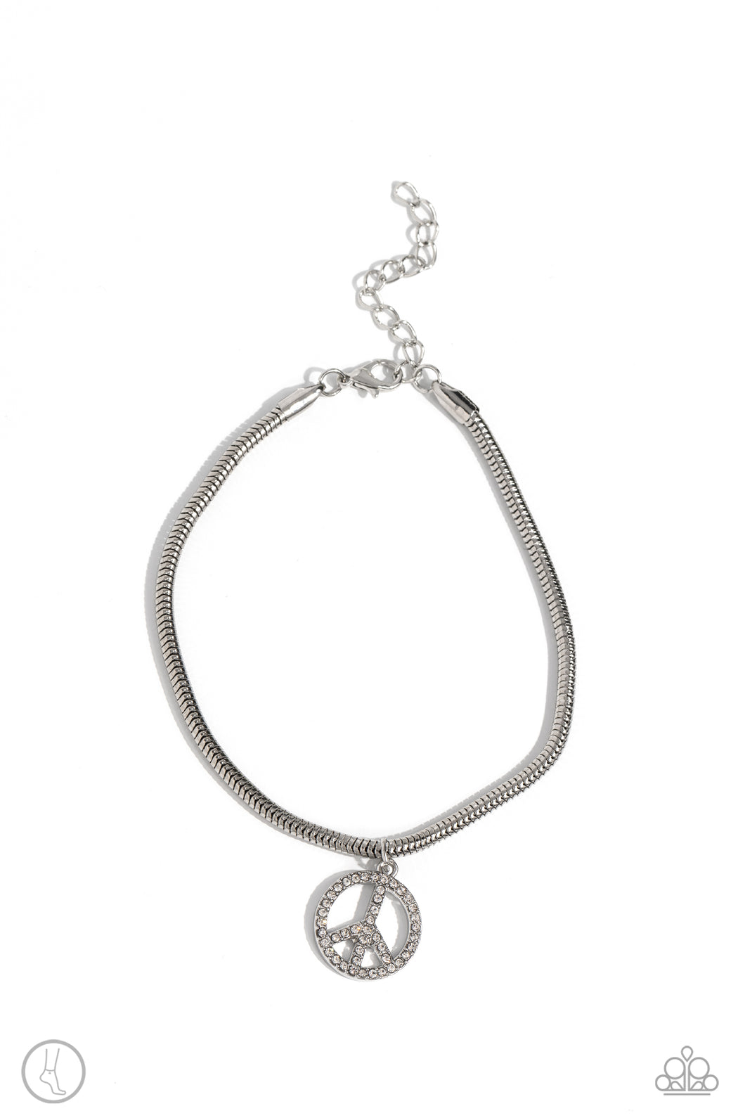 Pampered Peacemaker - White Anklet by Paparazzi Accessories