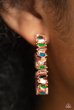 Load image into Gallery viewer, Effortless Emeralds - Copper Earrings by Paparazzi
