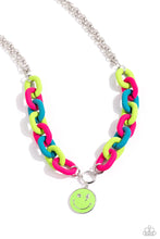 Load image into Gallery viewer, Speed SMILE - Green Necklace by Paparazzi Accessories
