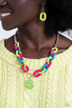 Load image into Gallery viewer, Speed SMILE - Green Necklace by Paparazzi Accessories
