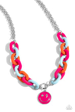 Load image into Gallery viewer, Speed SMILE - Pink Necklace by Paparazzi Accessories
