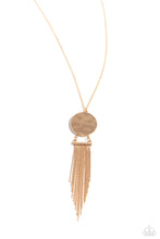 Load image into Gallery viewer, Tassel Tenure - Gold Necklace by Paparazzi Accessories
