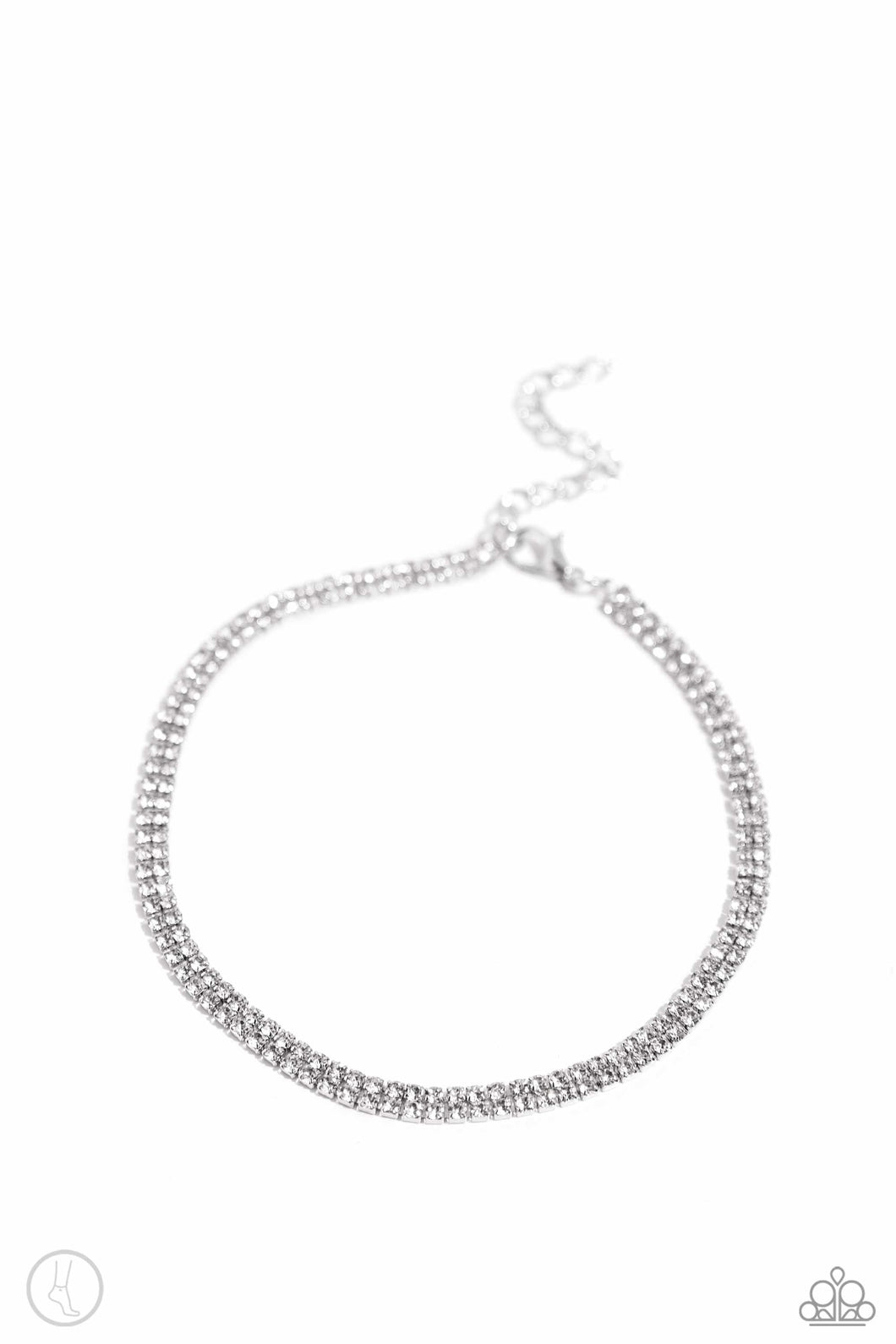 Adorable Anklet - White Anklet EMP Exclusive by Paparazzi Accessories