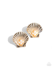 Load image into Gallery viewer, Oyster Opulence - Gold Earrings by Paparazzi Accessories
