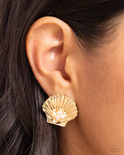 Load image into Gallery viewer, Oyster Opulence - Gold Earrings by Paparazzi Accessories
