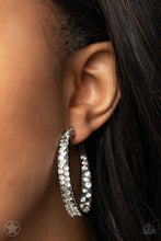 Load image into Gallery viewer, GLITZY By Association -Black/White Gunmetal Earrings by Paparazzi
