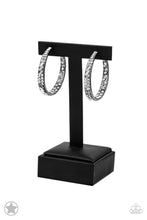 Load image into Gallery viewer, GLITZY By Association -Black/White Gunmetal Earrings by Paparazzi
