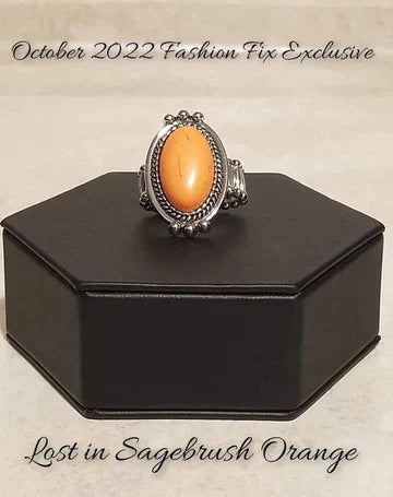 Lost in Sagebrush - Orange Ring by Paparazzi