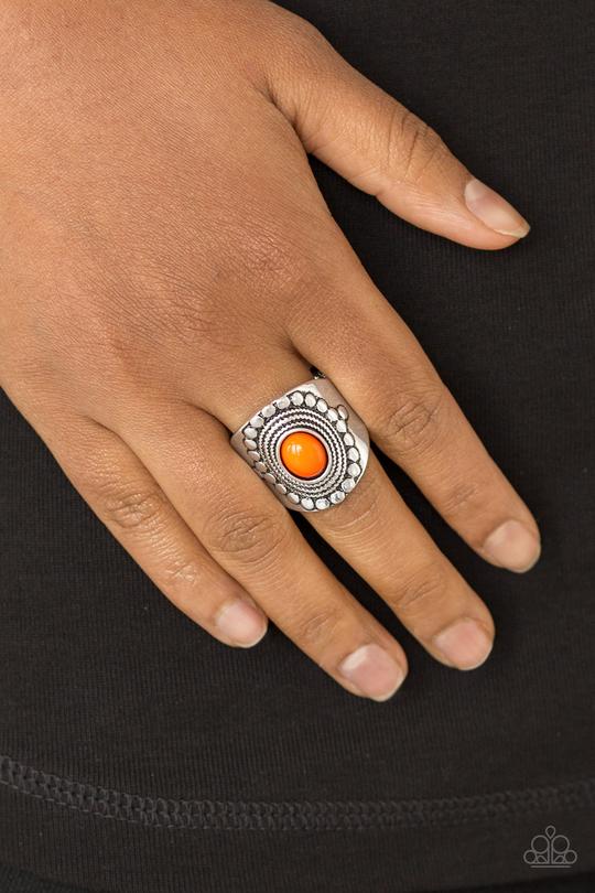 Zen to One - Orange Ring by Paparazzi